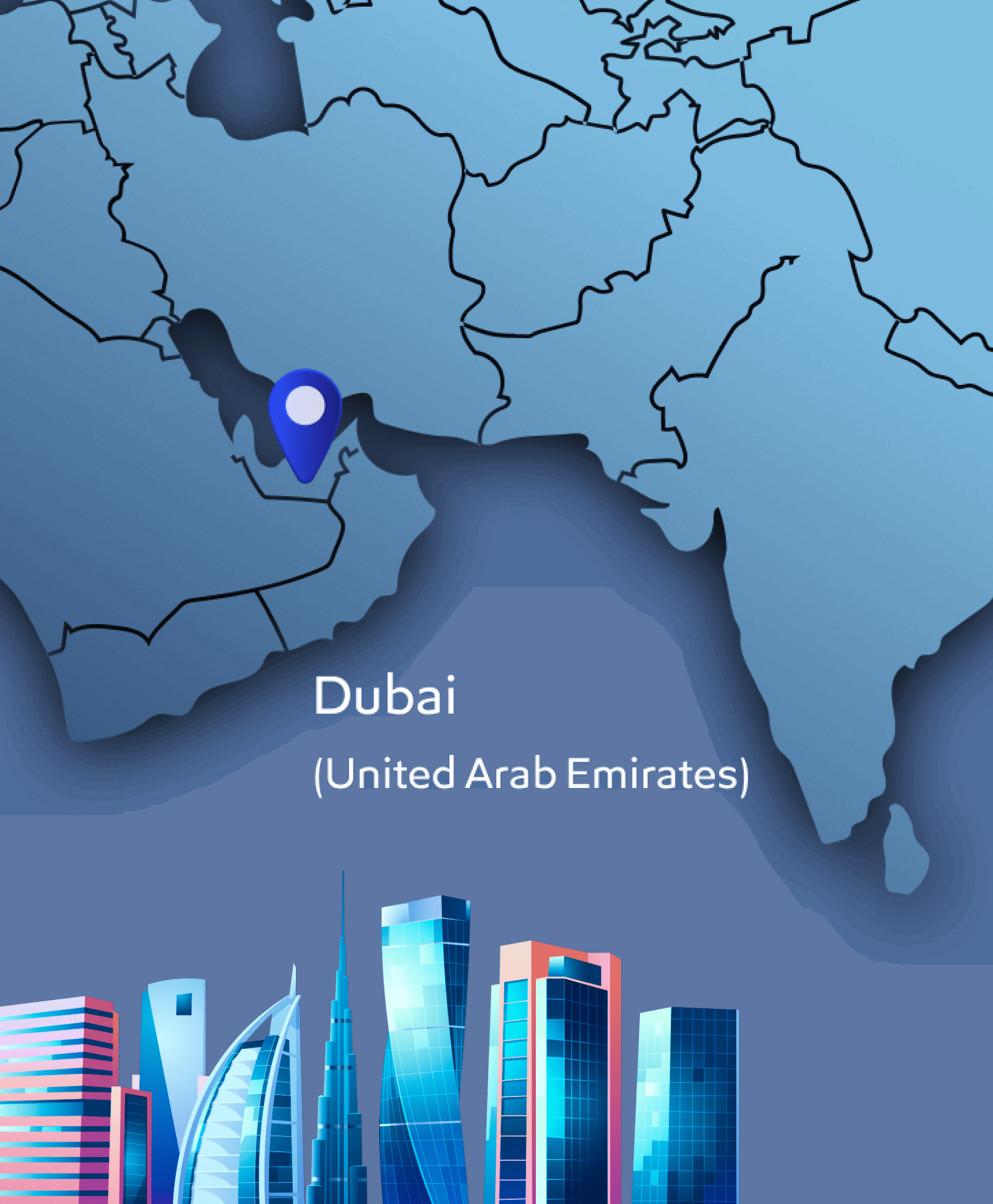dubai location in map